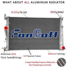 2Row Aluminum Radiator Fit 14-2018 Jeep Cherokee KL 2.4L 3.2L CU13401 68229290AA picture