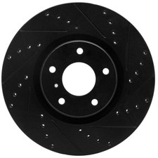 Dynamic Friction 633-67052R - Drilled and Slotted Black Zinc Brake Rotor, 320 mm picture
