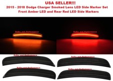 SMOKED LENS LED SIDE MARKER LIGHTS FRONT & REAR SET for 2015-2024 DODGE CHARGER picture