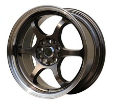 4Pcs 16X7 In Gunmetal Machined Lip Wheels Rim 5 X 100 / 5 X 114.3 ET 40 CB 67.1 picture