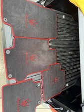 Custom Maserati 4-Piece Premium Carpet Floor Mat Set - Black w/ Red Trim picture