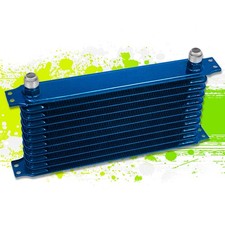 Universal Aluminum Pro Racing Engine Oil Cooler 11 Row 10an Powdercoated Blue picture