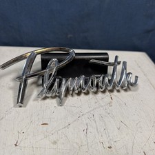 VINTAGE 1959 PLYMOUTH EMBLEM SCRIPT NAMEPLATE OEM 1950430 MOPAR picture