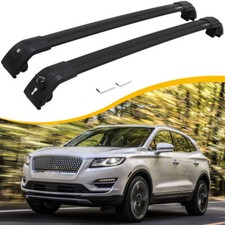 Black Lockable Cross Bars Roof Rack Rails Fit For Lincoln MKC 2015-2019 picture