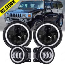 For Hummer H2 2003-2009 Pair 7 inch Round LED Headlights+ 4inch fog lights picture