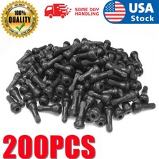 LOT 200 TR 413 SNAP-IN TIRE VALVE STEMS SHORT BLACK RUBBER MOST POPULAR VALVE picture