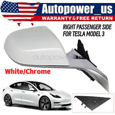 White Right Passenger Mirror For Tesla Model 3 2017 2018 2019 2020 Heated Memory picture