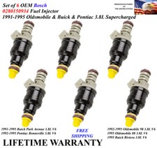 Set of 6 OEM Bosch Fuel Injectors For 1995 Buick Riviera 3.8L V6 Supercharged picture