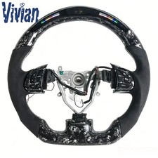 Silver Forged Carbon Fiber LED Steering Wheel Fit for Subaru WRX STI 2015-2022 picture