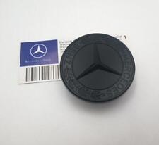 AMG Hood Emblem Matte Black Front Flat Laurel Wreath Badge for Mercedes 57mm picture
