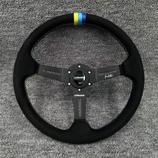 TRUST GReddy 350mm 14in Sports Steering Wheel Suede Black Universal Fit JDM F/S picture