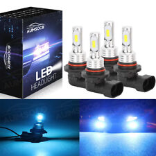 4PCS 9005 9006 LED Combo Headlight Kit Bulbs Ice Blue 8000K COB High & Low Beam picture