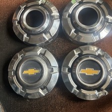 Set 4 4 WD SS Dog Dish Hubcaps Yellow OEM 1/2 Ton  67-75 10-1/2” 2 Front 2 Rear  picture