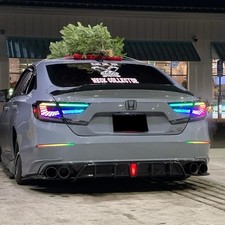 Fits 2018-2022 10th Gen Honda Accord Sedan RGB LED Tail Lights Smoked Assembly picture