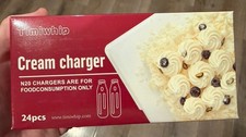 Box of 24 Whipped Cream Charger Refill Cartridges 8g N20 Food Use BRAND NEW picture