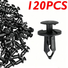 120X 8mm Heavy‑Duty Push‑Pins Fits Bumper Fender Rivet Auto Fastener Clips picture