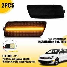Front Amber LED Side Marker Lights Smoked Lens For 2010-2014 Volkswagen MK6 GTI picture
