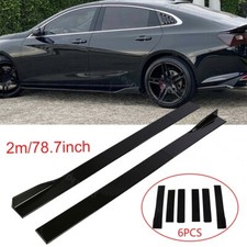 78.7'' Gloss Black Side Skirts Extension Splitter For Chevrolet Malibu 2016-2025 picture