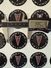 Pontiac Symbol Black /Red Center Wheel Emblem 2” Round Vinyl set 4 New Domes picture