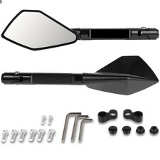 8mm 10mm CNC Motorcycle Rearview Mirrors For Honda Yamaha Suzuki Kawasaki Black picture