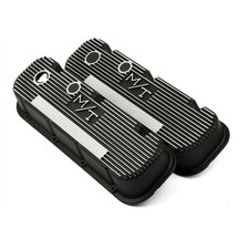 Holley 241-85 BB Fits Chevy M/T Valve Covers, Satin Black, Cast Aluminum picture