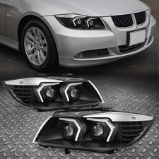 Black LED DRL Switchback Projector Headlight for 05-08 BMW E90 3-Series Sdean picture
