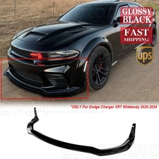 For Dodge Charger SRT Widebody 20-23 H Style Winglet Gloss Blk Front Bumper Lip picture