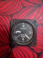 Vintage Cessna 8 Day Clock Wakmann Aircraft Cockpit Instrument WORKINGSwiss 1965 picture