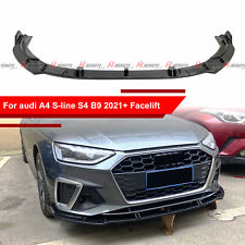 Glossy Black Style For 2020-2024 Audi A4 S4 ABS Front Splitter Lip Lower Bumper picture