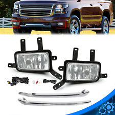 For 15-20 Chevy Suburban/Tahoe Fog Lights Lamps w/Chrome Trim+Switch+Bulbs picture