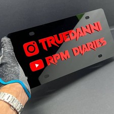 Instagram or YouTube Multicolor Personalized Acrylic 12x6 Custom License Plate picture