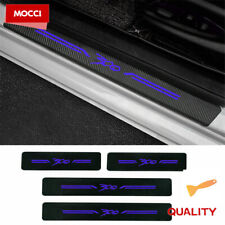 4Pcs Blue Car Door Sill Stickers For 300/C/300S Carbon Fiber Leather Accessories picture