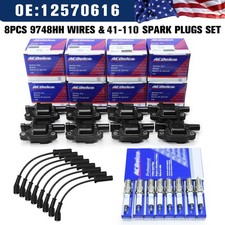 8 PACKS UF413 Ignition Coil + 41-110 Spark Plug+ 9748UU Wire For Chevrolet GMC, picture