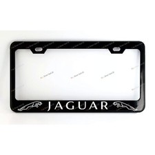 JAGUAR Custom Made Black Metal License Plate Frame  +Screw Caps picture