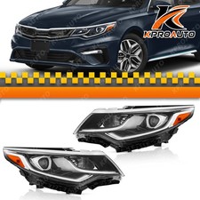 Halogen Headlights Pair for 2019-2020 Kia Optima w/ LED DRL Driver Passenger picture