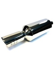OBX Muffler Howitzer Round Stainless Slanted Tip Dual Layer picture