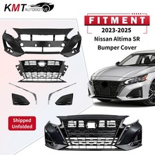 Front Bumper Cover Grille Kit W/ Fog Light Cover Fits 2023-2025 Nissan Altima SR picture
