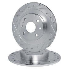 For Nissan Sentra 91-99 eLINE Series Drilled & Slotted Rear Brake Rotor Set picture