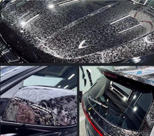 65FT x 5FT Car Glossy Black Forged Carbon Fiber Vinyl Vehicle Wrap Sticker Film picture