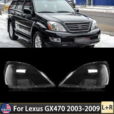 For Lexus GX470 2003-2009 Pair Headlight Lens Clear Headlamp Cover Replacement picture
