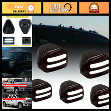 5PCS White LED Roof Cab Marker Lights with Smoked Lens - Truck Accessories picture