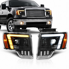 Pair   Full LED Headlights For 2009-2014 Ford F-150 F150 Sequential Turn Dynamic picture