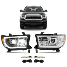 LED Chrome Headlights Projector For Toyota Tundra 2007-2013 Sequoia 2008-2017 picture