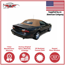 Fits Chevrolet Camaro 94-02 Convertible Top With Heated Glass Window Tan Canvas picture