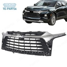 Front Bumper Upper Grille Fit 2019-2022 Chevy Blazer Black+Chrome Trim 84612436 picture