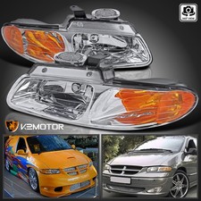 Fits 1996-2000 Dodge Caravan Chrysler Voyager Headlights Replacement Assembly picture