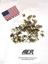 (100) Vintage Brass 3/16” Open Fork Flag Terminal Restoration Hardware NOS picture