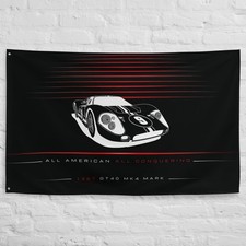 GT40 MK4 Mark IV Race 1967 Car Silhouette Flag 3x5 ft Garage Banner Wall Decor picture