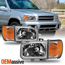 For 1999-2004 Nissan Pathfinder Headlight w/Corner 4pc OE Style Chrome Assembly picture