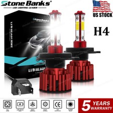 2x 4-Side H4 LED Headlight Bulbs Kit 9003 HB2 High Low Beam 6500K Bright White picture